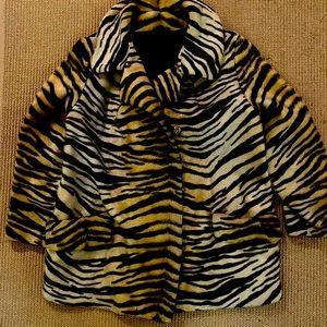 Vintage animal print faux fur jacket